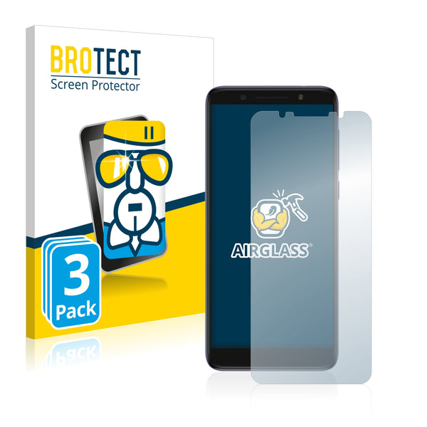 3x BROTECT AirGlass Glass Screen Protector for Alcatel 3X 2018