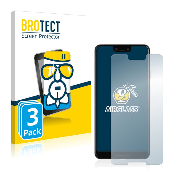 3x BROTECT AirGlass Glass Screen Protector for Google Pixel 3 XL