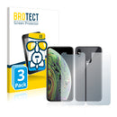 3x BROTECT AirGlass Glass Screen Protector for Apple iPhone Xs (Front + Back)