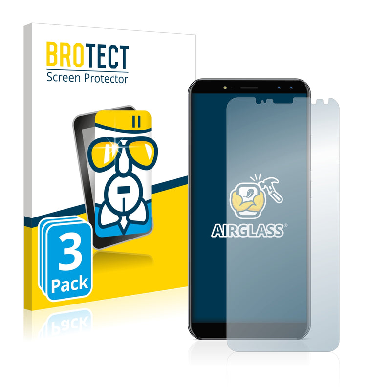 3x BROTECT AirGlass Glass Screen Protector for Ulefone Power 3S