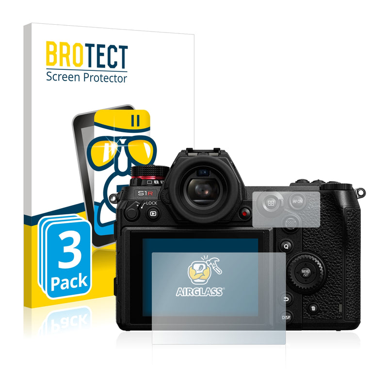 3x BROTECT AirGlass Glass Screen Protector for Panasonic Lumix DC-S1R