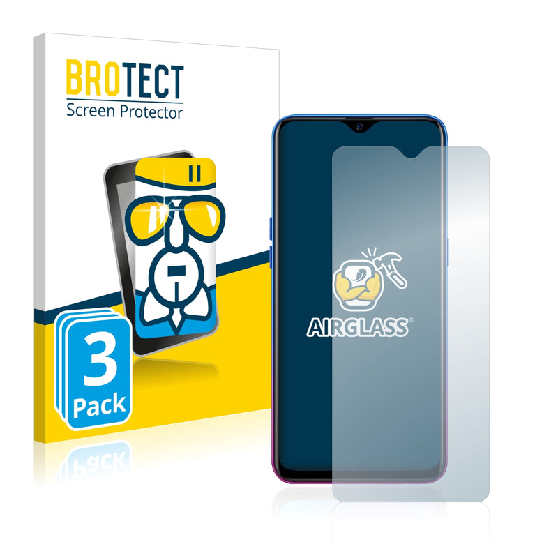 3x BROTECT AirGlass Glass Screen Protector for Oppo K1