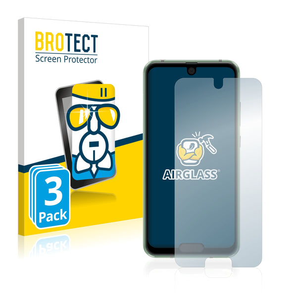 3x BROTECT AirGlass Glass Screen Protector for Sharp Aquos R2 compact