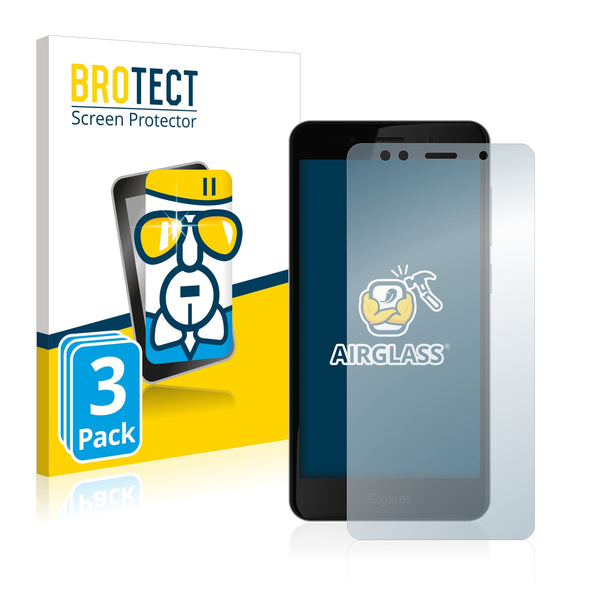 3x BROTECT AirGlass Glass Screen Protector for Gigaset GS180