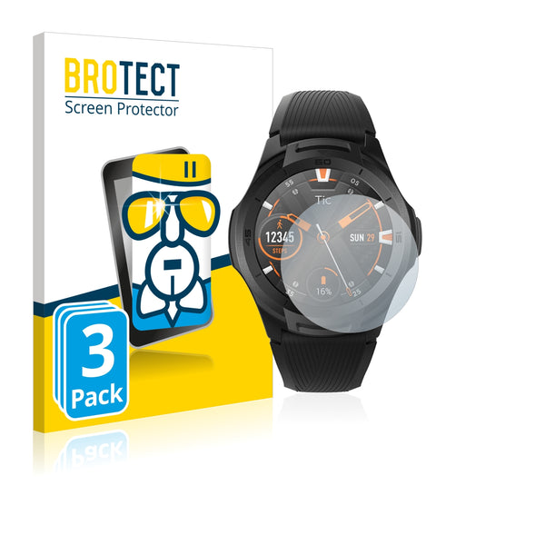 3x BROTECT AirGlass Glass Screen Protector for Mobvoi Ticwatch S2