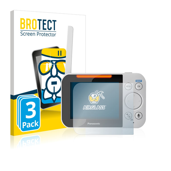 3x BROTECT AirGlass Glass Screen Protector for Panasonic Long Range Baby Monitor