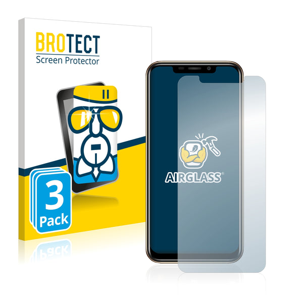 3x BROTECT AirGlass Glass Screen Protector for Oukitel C13 Pro