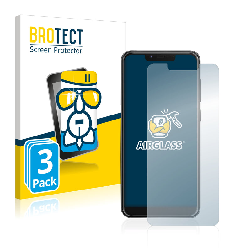 3x BROTECT AirGlass Glass Screen Protector for Wiko View 2 GO