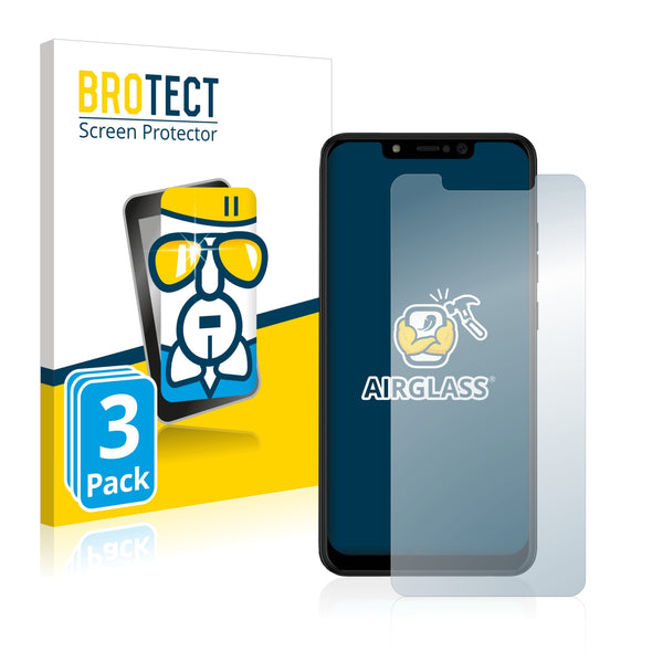 3x BROTECT AirGlass Glass Screen Protector for Tecno Spark 3 Pro