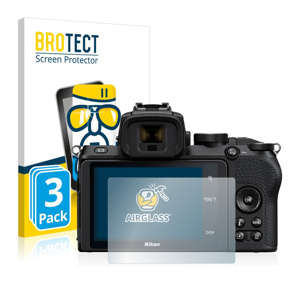 3x BROTECT AirGlass Glass Screen Protector for Nikon Z 50