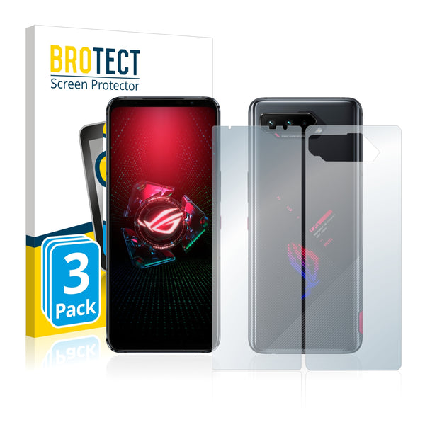 3x BROTECT AirGlass Glass Screen Protector for Asus ROG Phone 5 (Front + Back)