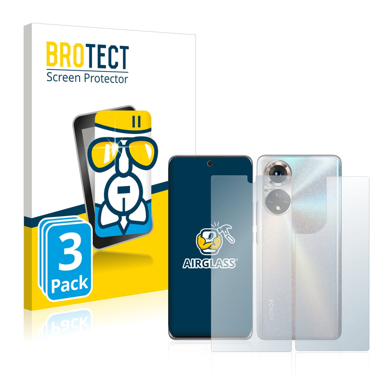 3x BROTECT AirGlass Glass Screen Protector for Honor 50 (Front + Back)
