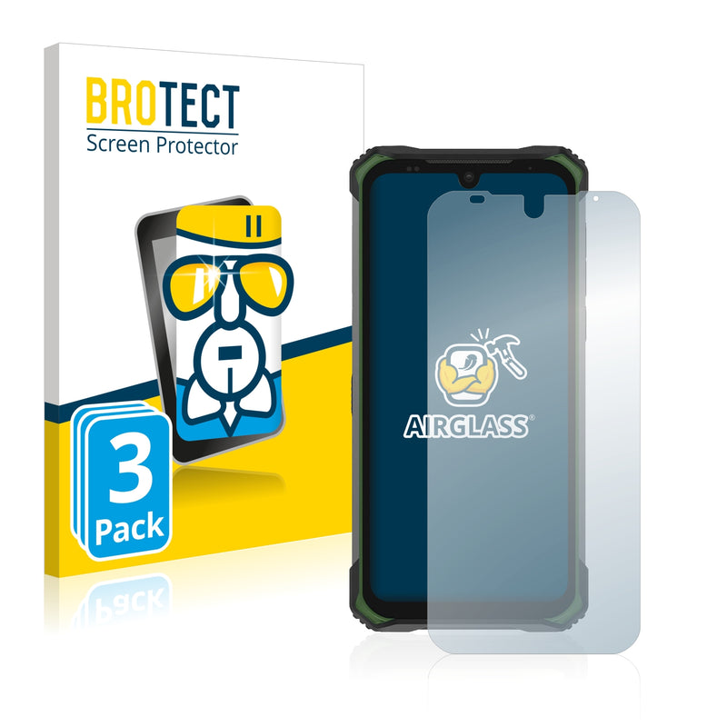 3x BROTECT AirGlass Glass Screen Protector for Doogee S86 Pro