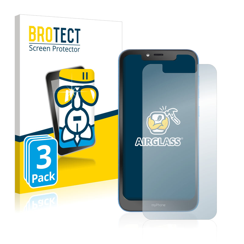 3x BROTECT AirGlass Glass Screen Protector for myPhone Prime 3