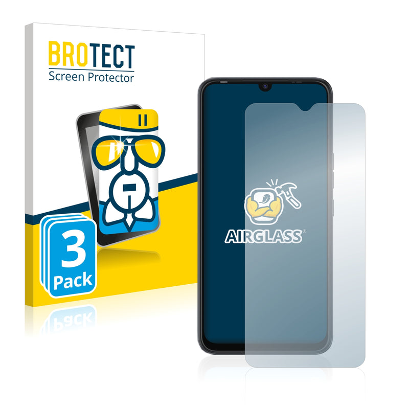 3x BROTECT AirGlass Glass Screen Protector for Tecno Spark 8C