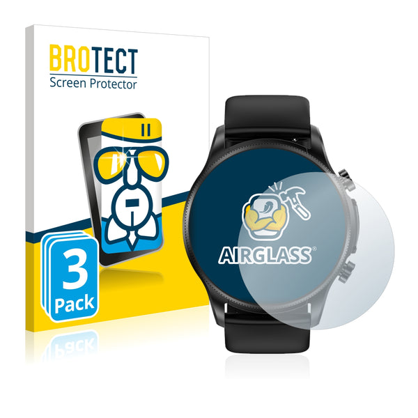 3x BROTECT AirGlass Glass Screen Protector for Ruijie Cardiac Smartwatch