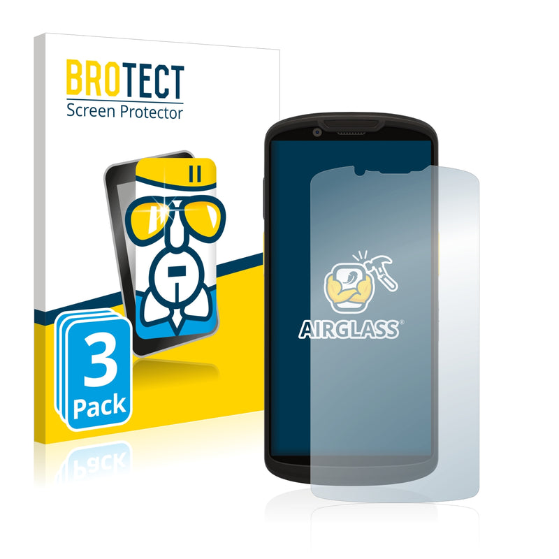 3x BROTECT AirGlass Glass Screen Protector for Zebra TC58