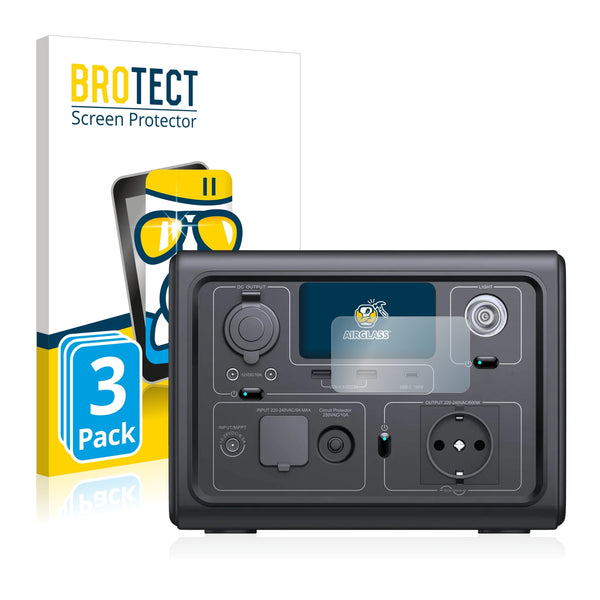 3x BROTECT AirGlass Glass Screen Protector for Bluetti EB3A