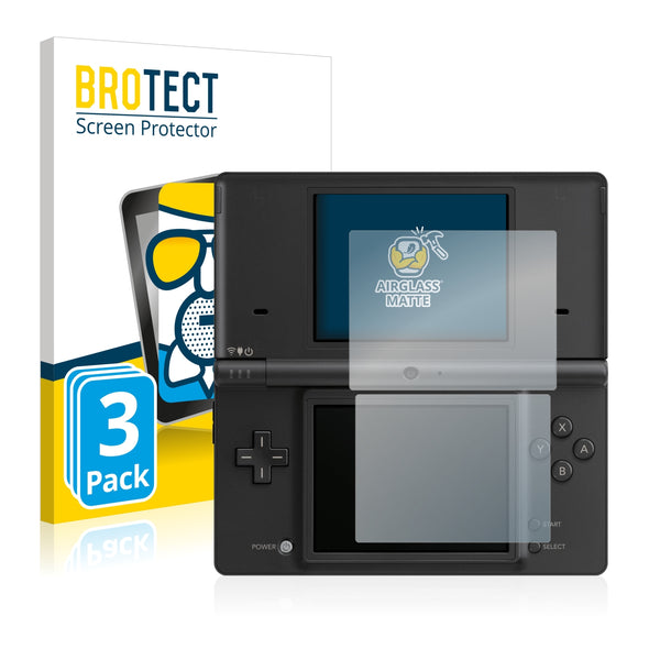 3x BROTECT AirGlass Matte Glass Screen Protector for Nintendo DSi