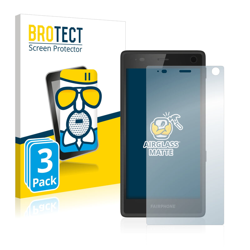 3x BROTECT AirGlass Matte Glass Screen Protector for Fairphone 2