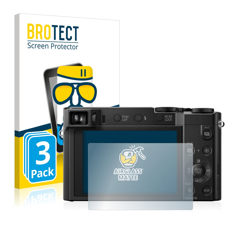 3x BROTECT AirGlass Matte Glass Screen Protector for Panasonic Lumix DMC-TZ100