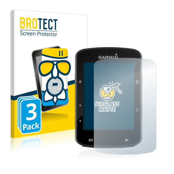 3x BROTECT AirGlass Matte Glass Screen Protector for Garmin Edge 520 Plus