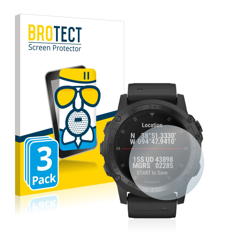 3x BROTECT AirGlass Matte Glass Screen Protector for Garmin Tactix Charlie