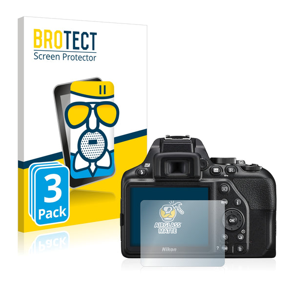 3x BROTECT AirGlass Matte Glass Screen Protector for Nikon D3500