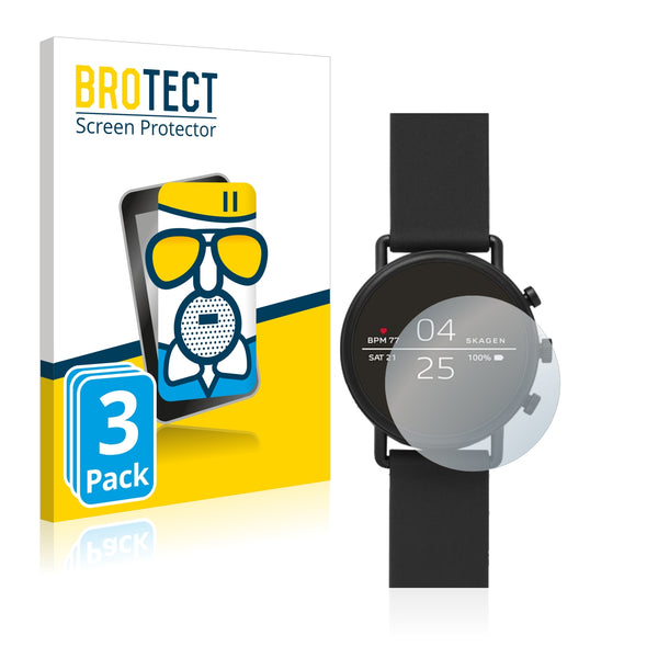 3x BROTECT AirGlass Matte Glass Screen Protector for Skagen Smartwatch Falster 2