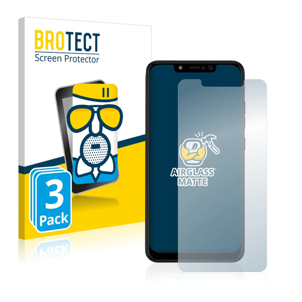 3x BROTECT AirGlass Matte Glass Screen Protector for Tecno Spark 3 Pro