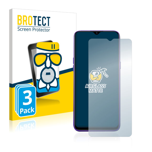 3x BROTECT AirGlass Matte Glass Screen Protector for Oppo Realme 5s