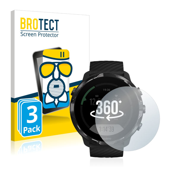 3x BROTECT AirGlass Matte Glass Screen Protector for Suunto 7