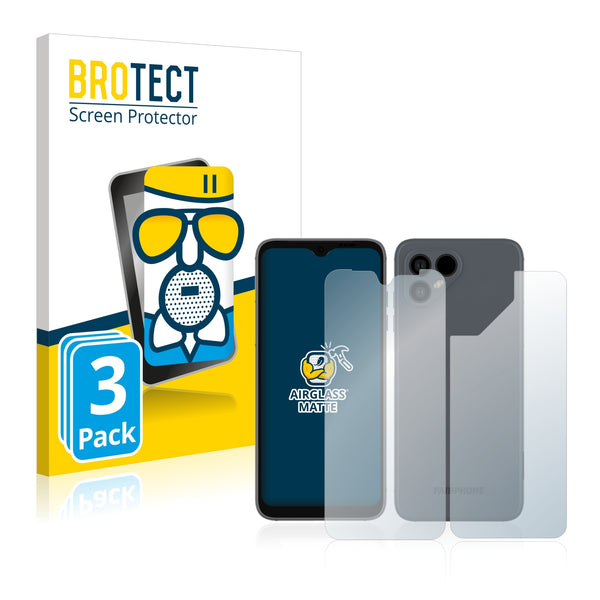 3x BROTECT Matte Screen Protector for Fairphone 4 (Front + Back)