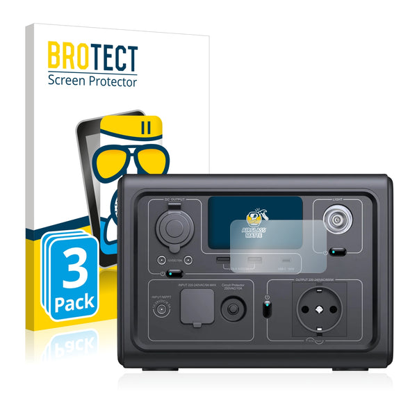 3x BROTECT AirGlass Matte Glass Screen Protector for Bluetti EB3A