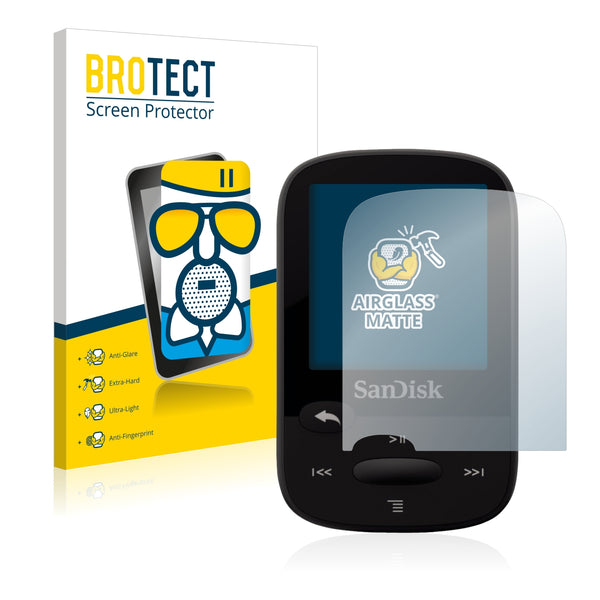 BROTECT AirGlass Matte Glass Screen Protector for SanDisk Sansa Clip Sport