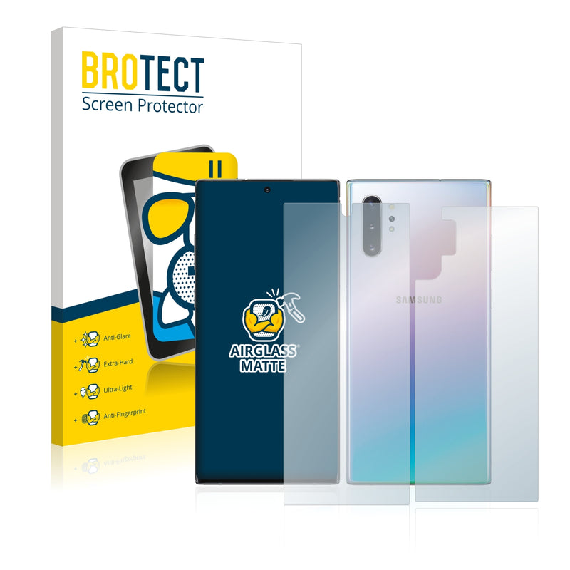 BROTECT AirGlass Matte Glass Screen Protector for Samsung Galaxy Note 10 Plus (Front + Back)
