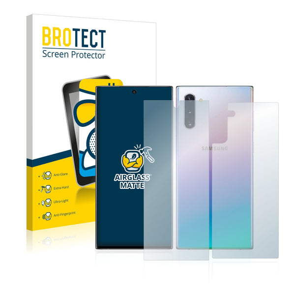 BROTECT AirGlass Matte Glass Screen Protector for Samsung Galaxy Note 10 (Front + Back)
