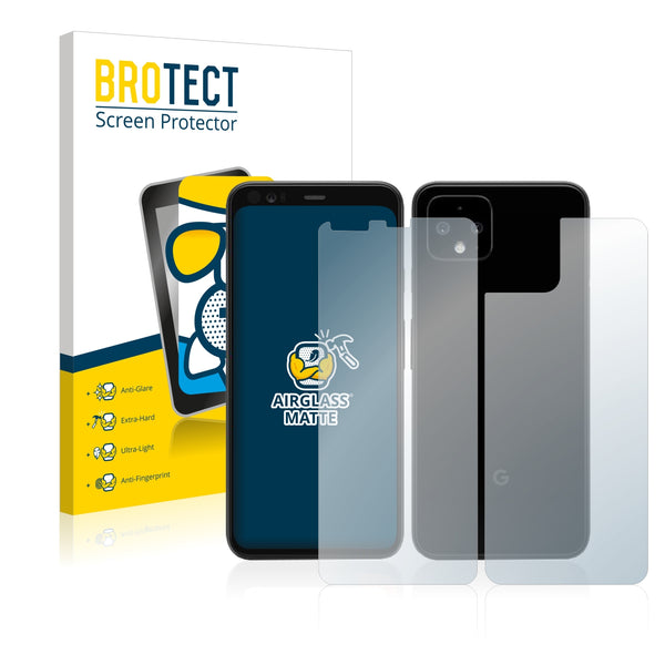 BROTECT AirGlass Matte Glass Screen Protector for Google Pixel 4 (Front + Back)