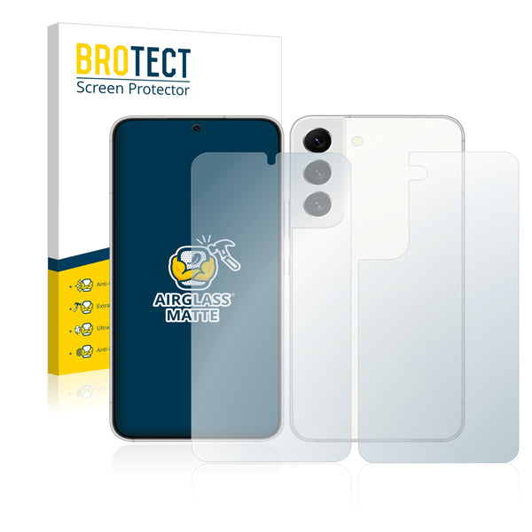 BROTECT AirGlass Matte Glass Screen Protector for Samsung Galaxy S22 5G (Front + Back)